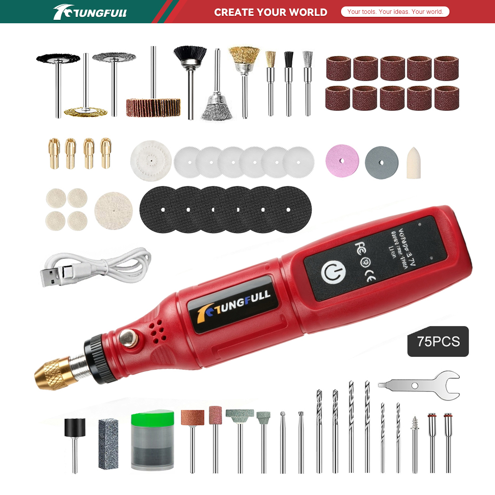 Jewelry Making Workshops - Herramienta rotativa inalámbrica TUNGFULL de 3.7V,