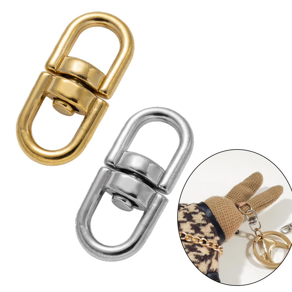 Jewelry Making Hoops - Llavero giratorio de acero inoxidable dorado,